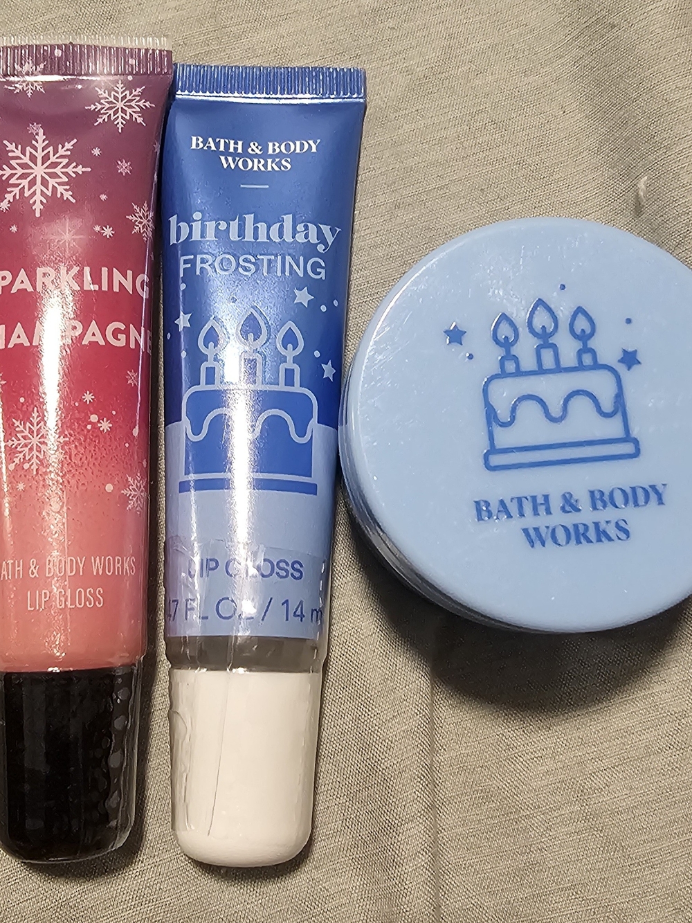 3 Pc Set Bath & Body Works Lip Products: 2 Lip Glosses And 1 Lip Scrub!
